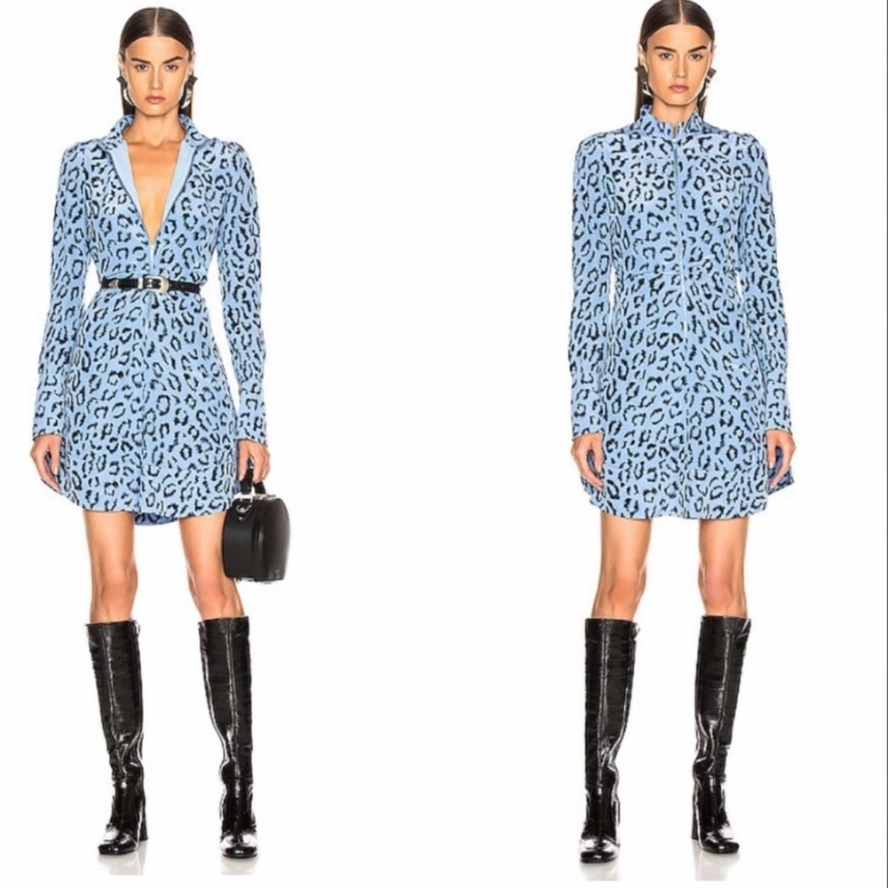 A.L.C. Marcella Leopard-Print Silk Long-Sleeve Dress size 10